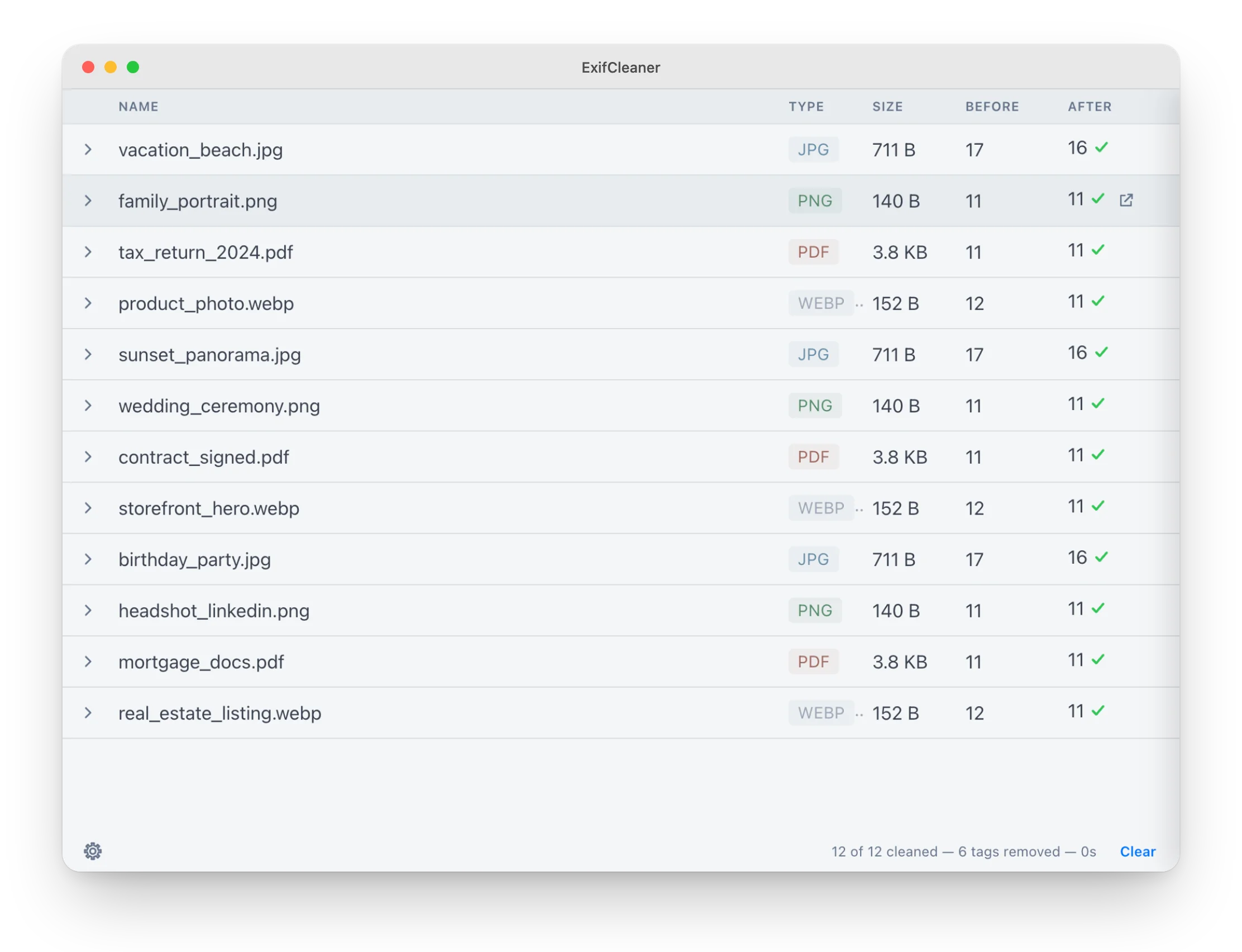 ExifCleaner 主界面